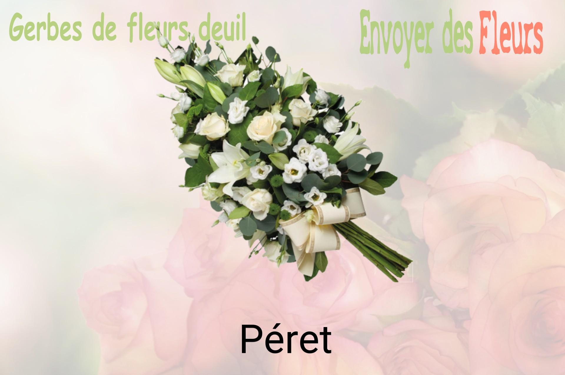 Gerbe de fleurs de deuil livrée à Péret